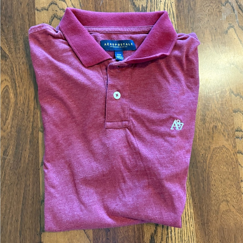 Aeropostale Men's Burgundy Polo Shirt